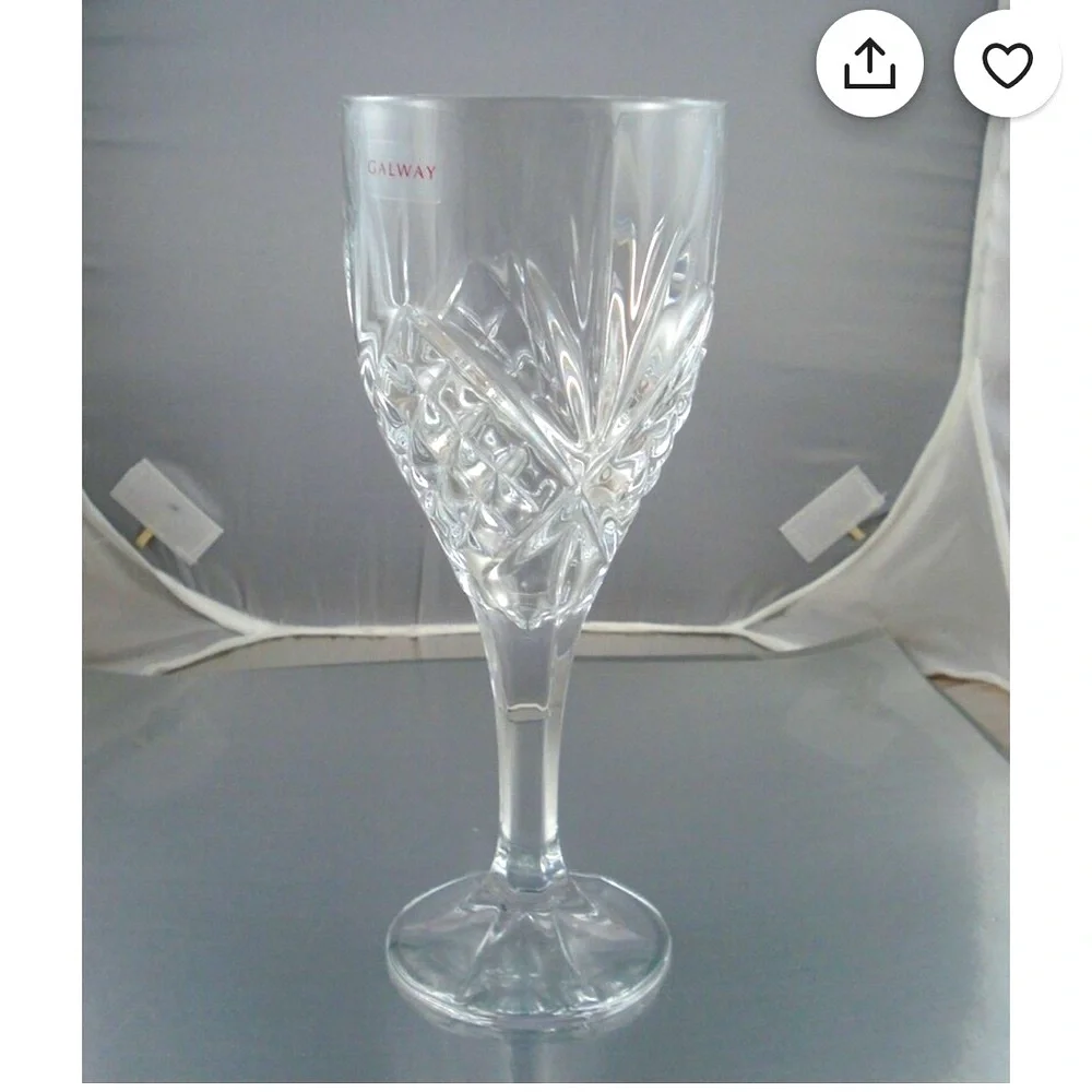 NEW Galway Irish Crystal Tara Limited pattern wine goblets brand new set of 4
